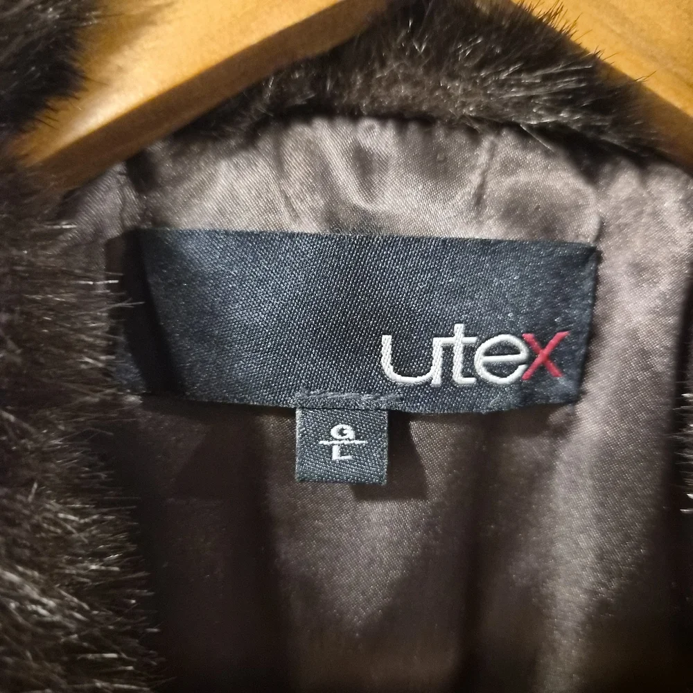 Vintage Brown Faux Fur Coat Sz L - Picture 8 of 15